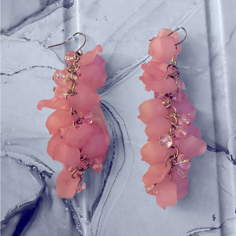 Pink dangly earrings